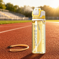 Sports Water Bottle Flip-Top Lid Straw Water Bottle Drinkware 800 Ml Shoulder Strap
