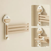 Duck Towel Rack 3-Bar Towel Rack with Suction Cup Wall-Mounted Organizer for Renters, Washroom, Laundry Room, Rv