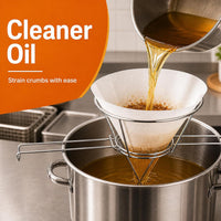 10-Inch Conical Filter Paper Holder Set - Professional Syrup and Frying Oil Filter Stand with 25 Filter Cloths
