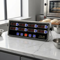 Countertop 8-Channel Digital Kitchen Timer Compact 8-Channel Kitchen Timer Metal Power-Cord-Operated for Bakers, Chefs, Commercial Kitchens, Bakeries, Restaurants