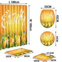 Easter Shower Curtain Sets Toilet Lid Cover and Bath Mat for Home, Apartment, Hotel, Restroom