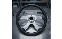 14-Inch Racing Steering Wheel 350mm Aftermarket Steering Wheel Three-Spoke Textured Grip for Car Enthusiasts, Drivers, Track Days