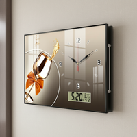 Hydraulic Lift Meter Box Decorative Painting with Clock for Living Room