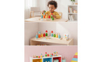 Early Learning Child-Centered Toy with Cards Educational Wooden Color Matching Game Smooth Color Matching Toy Logical Thinking for Preschoolers