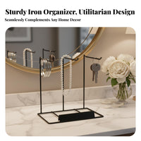 Jewelry Hook Stand Wrought Iron Countertop Jewelry Holder Necklace and Bracelet Rack Versatile Countertop Hook Display