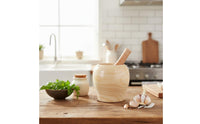 Wooden Garlic Crusher Garlic Smasher Hand Polished Solid Wood Pounding Bowl