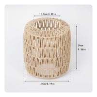 Handwoven Handmade Lantern Lampshade Rattan Design Boho Hanging Light E26/E27 Bulb Base Woven Hanging Lamp LED Compatible for Restaurant, Hotel, Homestay