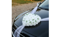Wedding Car Decoration Set Artificial Flowers Wedding Car Flower and Ribbon Kit Universal Fit Picture-Perfect for Newlyweds