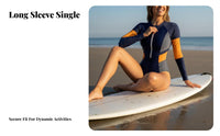 Long Sleeve Single-Piece Swimsuit Sun Protection Long Sleeve Wave Suit Zip Front Sun Shirt Quick Dry Material Multi-T Single