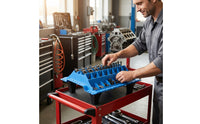 Sloped Engine Parts Storage Workbench Easy to Clean Engine Cylinder Head Organizer Long-Lasting Cylinder Head Parts Tray Heavy-Duty for Workshops