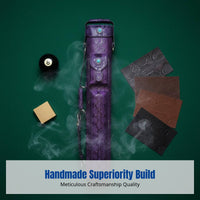 Handmade Leather Billiard Cue Case, Scaled 8-Hole Cue Tube, Personalized Color, Random Design