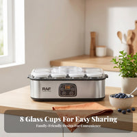 Clear Lid Yogurt Maker Digital Controls Electric Yogurt Maker Touch Buttons Multi-Use Fermenter Black Rim