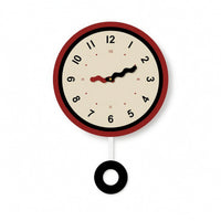 Wall Clock with Pendulum Decorative Pendulum Wall Clock Round Retro-Inspired for Homeowners, Living Room, Entryway