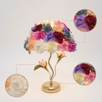 Elegant Rose Petal Lamp Unique Table Lamp with Flower Shade Soft Floral Desk Light Cozy for Living Room, Wedding