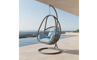 Hanging Basket Chair with Stand Cushioned Hanging Chair with Stand Indoor Outdoor Furniture for Adults, Balcony, Living Room, Reading Corner