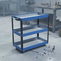 3-Tier Utility Cart Compact Metal Rolling Tool Cart Sturdy Furniture for Garage