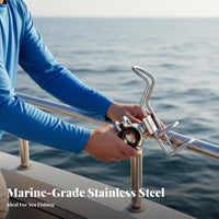 Stainless Steel Fishing Rod Holder Boat Rod Holder Rust Resistant Clamp-on Fishing Pole Bracket for Anglers, Trolling