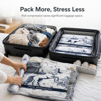 Travel Vacuum Compression Bags for Luggage, Clothes, and Down Jackets - No Pump Needed, Moisture-proof Storage