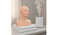 Realistic Skin Texture Mannequin Head with Shoulders Soft Material Esthetics Practice Bust Multi-Function for Apprentices, Beginners