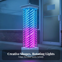 LED Rotating Barber Pole Freestanding Design Illuminated Barber Light High Brightness Rotating Salon Sign for Outdoor, Indoors