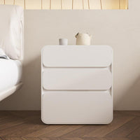 Light Luxury aesthetic 3-Drawer Nightstand Modern Minimalist 3-Drawer Upholstered Cabinet Fully Assembled Bedside Table with Storage Drawers for Apartment Dwellers, Homeowners, Students, Small Space, Dorm Room, Entryway, paleice
