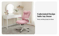 Space-Saving Rolling Desk Chair with Flip-up Arms Ergonomic Design Upholstered Rolling Chair with Flip-up Arms Thickly Padded Cushion Home Furniture Adjustable Height for Students, Office Workers, Gamers, Bedroom, Dormitory, Dorm Room