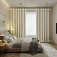 Sun Blocking Blackout Curtain Set Luxury Feel Textured Blackout Curtain Privacy Protection Window Covering Long-Lasting Drape for Light Sleepers, Alternating Schedule Workers, Apartment Dwellers, Bedroom, Living Room, Nursery, Office