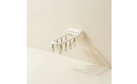 Drying Rack with Sock Clips No-Drill Clothes Airer with Sock Clips Wall Drying Rack Space-Saving Compact for Bathroom, Balcony