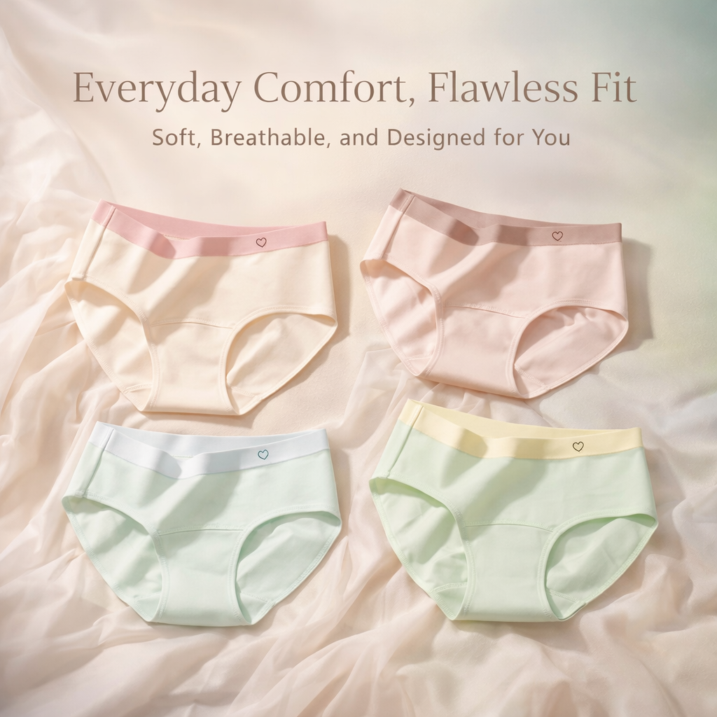 Women's Briefs with Breathable Gusset, Ladies Knickers for Postpartum and Period Protection, Boy Shorts Style Full Coverage Panties