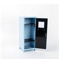 Compact Desktop Organizer with Door Space-Saving Metal Storage Cabinet Slim Mini Metal Locker Small for Students, Professionals, Office Desk, Dorm Room, Vanity, Bedroom