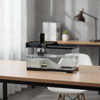 Clear Turtle Tank with Basking Platform Transparent Turtle Tank with Filter Easy-to-Maintain Terrarium Safe for Indoor, Desktop