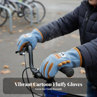 Fluffy Lined Kids Winter Gloves Soft and Comfortable kids' Fleece Winter Gloves Great Gift for Boys, Girls, Cold Weather, Cycling