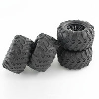 4 Pieces Rough-Terrain Tire Pattern Rubber RC Tires with Rims Abrasion Resistant Remote Control Car Accessory for Outdoor