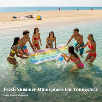 Swimming Pool Mattress Thickened PVC Material Gradient Color Pool Mattress Portable Water Lounger Raft for Adults, Beach, Lake, Vacation