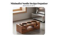 Multi-Slot Design Wooden Espresso Tamping Station Clutter-Clear Workstation Coffee Tamper and Portafilter Stand Easy to Clean for Cafe