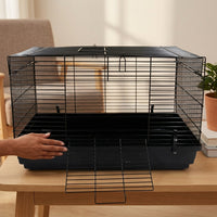 Syrian Hamster Cage Habitat with Wire Mesh and Tray, Simple Style Hamster Home for Indoor Use, Irregular Shape Winter Summer Habitat