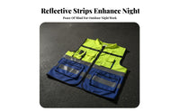 High Visibility Vest 360° Reflectivity Reflective Safety Vest Wear-Resistant Long-Lasting for Construction Workers, Cycling