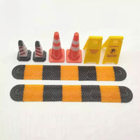 8 Pieces Small-Scale Speed Bumps Mini Traffic Accessory Set Realistic Toy Traffic Cones Sturdy for Model Collectors