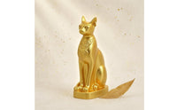 Upright Seated Egyptian Cat Desk Decor Carved Details Resin Cat Figurine Tabletop Desk Decoration Small for Desktop, Entryway