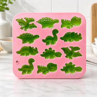 DIY 12-Cavity Dinosaur Silicone Mold for Candy Chocolate Jelly Ice Mousse Cake Baking