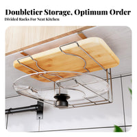 Under-Cabinet Lid and Board Holder Screwless Setup Installation Mountable Utility Holder Space-Efficient Kitchen Organizer for Home Dwellers