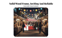 Solid Wood Frame Foldable Wooden Market Stall Easy Assembly Foldable Market Stall Lightweight Portable Vendor Booth Spacious Countertop for Crafters, Small Business Owners, Event Organizers, Night Markets, Street Fairs, Advertising Al Events, Craft Shows
