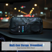 Car Sun Visor Organizer, Multi-Functional Storage Bag, Card Holder, Pen Pouch, CD Sleeve, Document Pocket