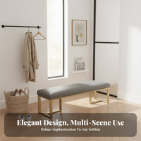 Upholstered Rectangular Bench Luxury Design Entryway Shoe-Changing Seat Multi-Functional Long Stool for Families, Adults, Bedroom, Living Room, take office