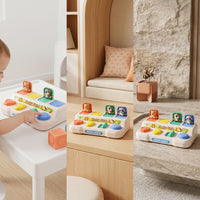 Cause-and-Effect Spring-up-up Animal Toy Interactive Animal Spring-up-up Toy Tactile Fine-Motor for Toddlers, Babies, Preschoolers, Playroom, Daycare, Travel