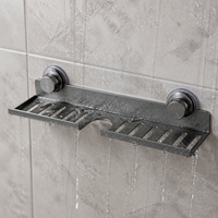 Suction Cup Bathroom Shelf for Vanity and Sink, No-Drill Multifunctional Storage Organizer