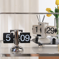 Automatic Page-Flip Clock, Minimalist Mechanical Table Clock for Living Room, TV Cabinet, Home Decor