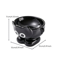 Glossy Cat Bowl with Pedestal Compact Ceramic Cat Bowl Stable Pet Feeder Dishes Sturdy for Cats, Small Dogs, Feeding Station, Kitchen