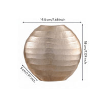 Vase with Wave Texture Lustrous Metal Vase Round for Living Room