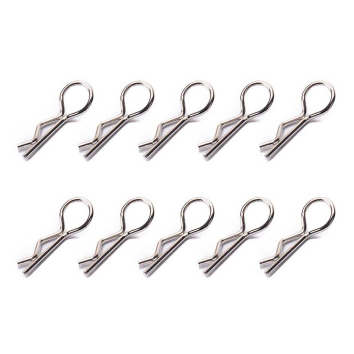 10 Pieces Metal R-Clip Compact R-Pin Lightweight Retaining Pin with Loop Reusable for Model Builders, Hobbyists, RC Cars